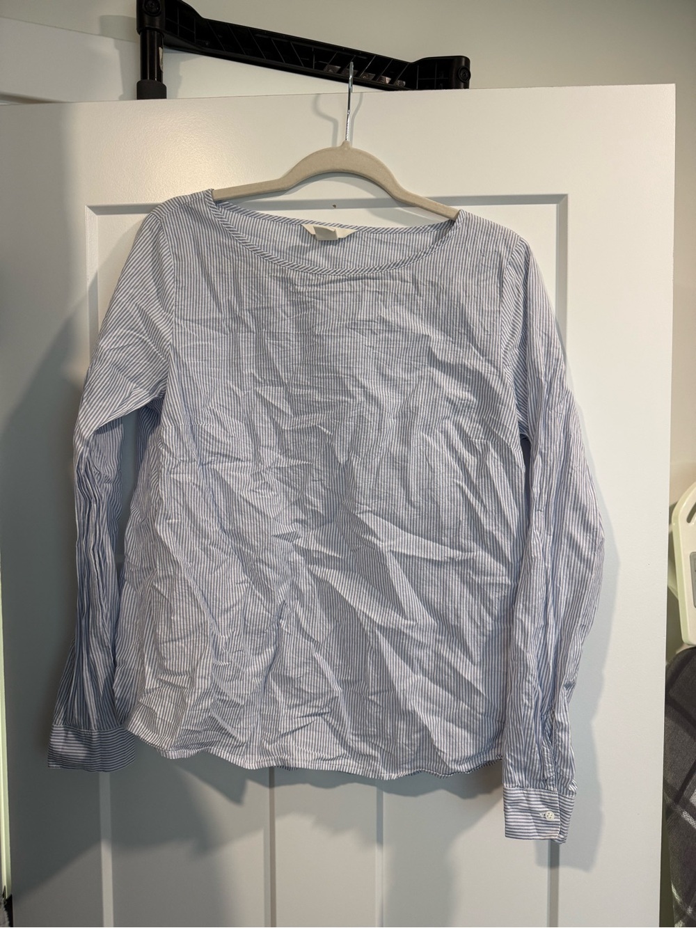 H&M Light Blue Pinstripe Button-Down Women's Shirt
